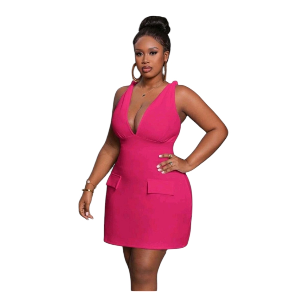 AMAZON Elegant Pink Sleeveless Dress